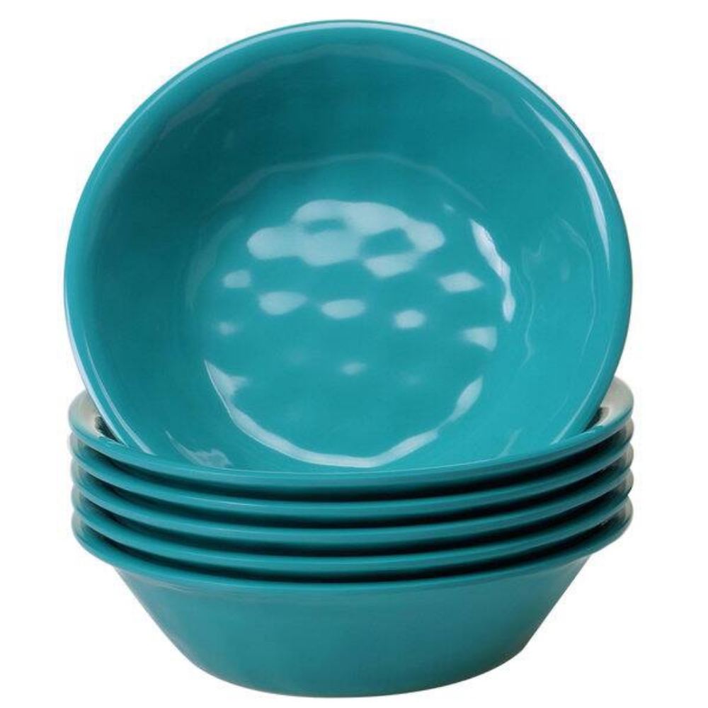 Certified International Teal Melamine Set Of 6 All Purpose Bowls